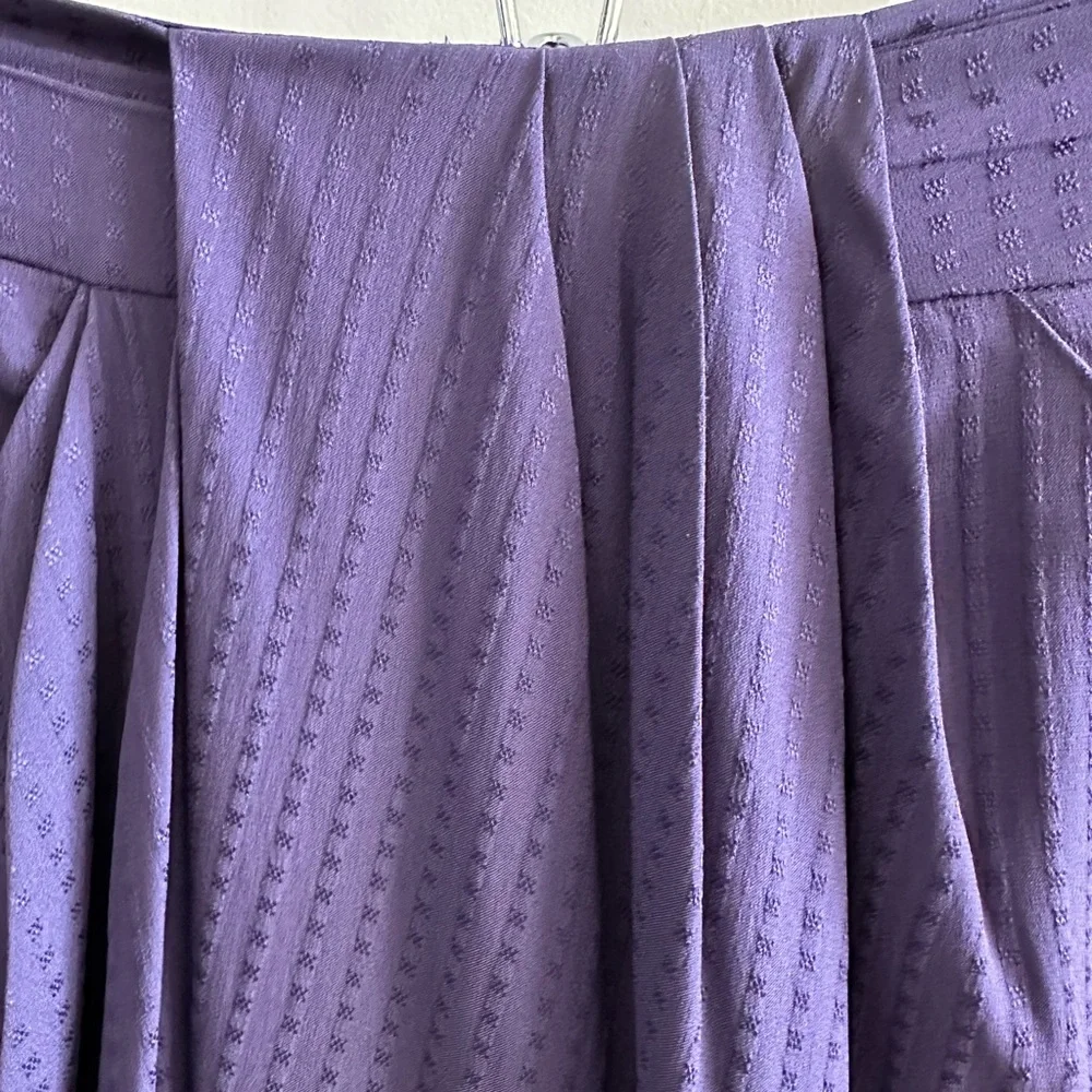 MM Lafleur The Lenox Skirt Foulard High Rise Deep Purple Knee Length Skirt -6(M) - Picture 4 of 12